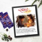 Rakhi gift for sister with quote frame and Dairy Milk chocolates
