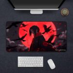 Naruto Itachi Deskpad with stitched edges – anime gaming mouse pad